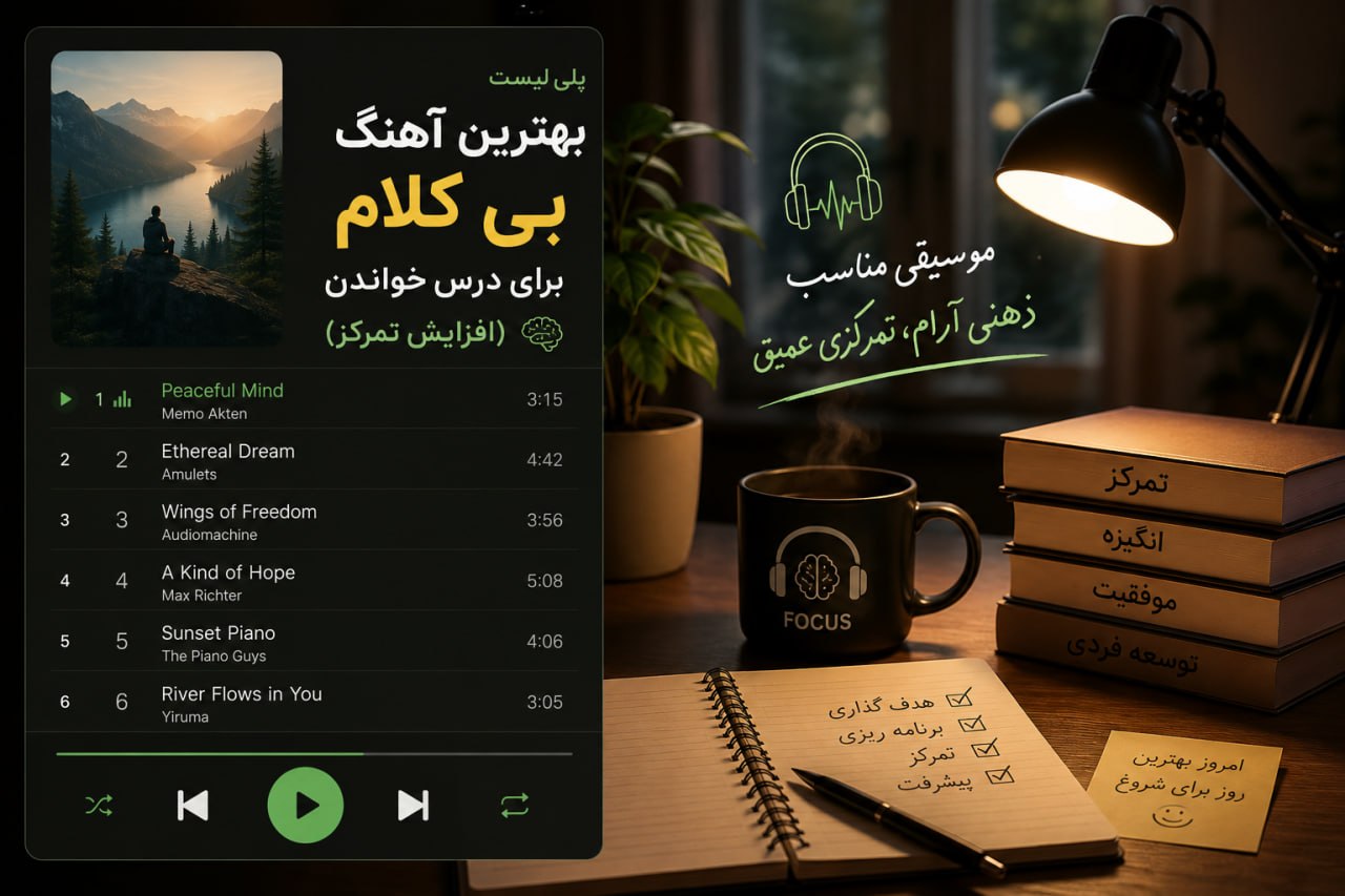 پلی لیست بهترین آهنگ بی کلام برای درس خواندن (افزایش تمرکز)